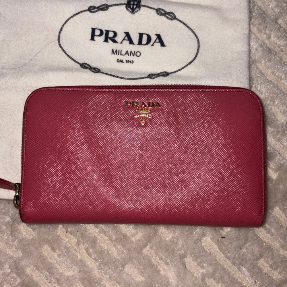 VGUC Prada Pink Saffiano Leather Wallet - Picture 3 of 5